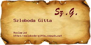 Szloboda Gitta névjegykártya
